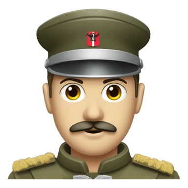 Austrian soldier with trapezoid mostache sticker