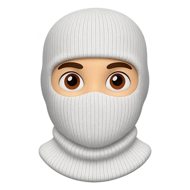 white balaclava emoji style without mouth sticker