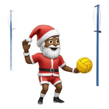 Santa playing volleyball  sticker