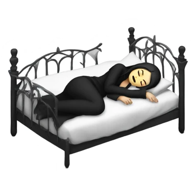 Goth girl sleeping in the bed  sticker