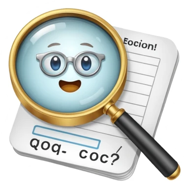  lente di ingrandimento esame foglio con scritte a risposte multiple sticker