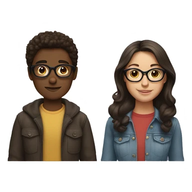 two brunette cousins one with glasses sticker