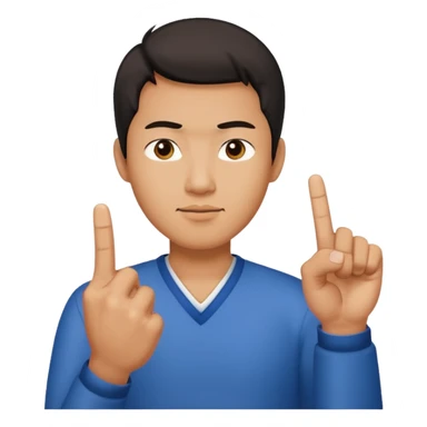 Asian man giving the middle finger  sticker