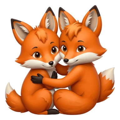 Two foxes hugging sticker
