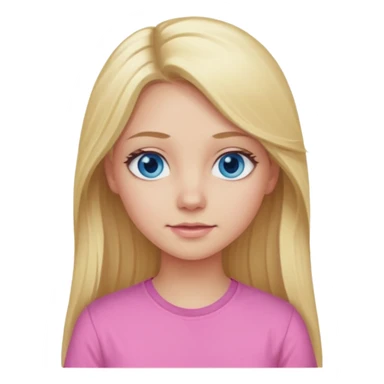 blonde girl long hair blue eyes pink shirt sticker
