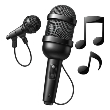 microphone with musical notes around sticker