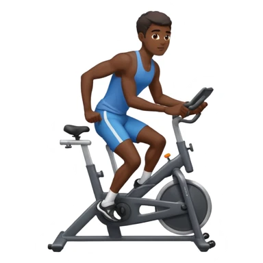 african american male on stationary bike sticker