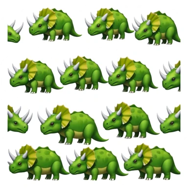 faces of different green triceratops sticker