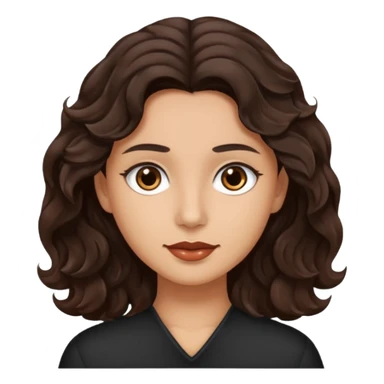 Piel morena con cabello castaño oscuro ondulado sticker