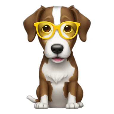 Border colie with yellow glasses sticker