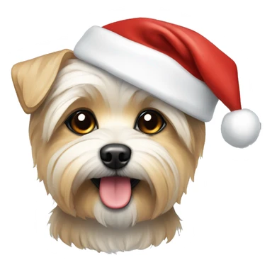 Morkie with a Santa hat sticker