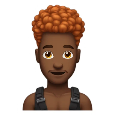 Man ginger black power hair, with eyebrow piercing sticker