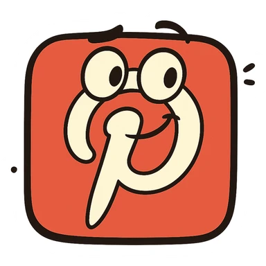 Pinterest logo flat icon minimalistic clean lines red and white color scheme sticker