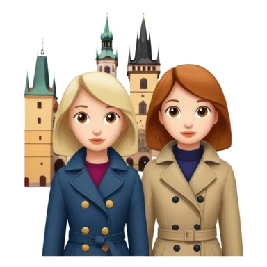 2 girls exploring Prague  sticker