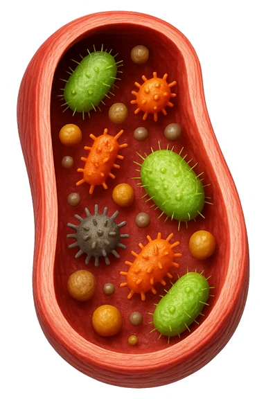 EMOJI STILE IPHONE 3D DI tossine e batteri che entrano in una vena umana E FALLO MOLTO REALISTICO IN 3D sticker