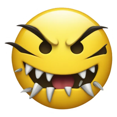 yellow smiley with sharp fang teeht sticker