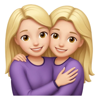 girl cuddling girl sticker