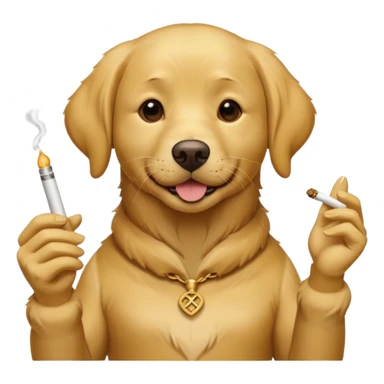 Labrador receiver smoking a joint  sticker