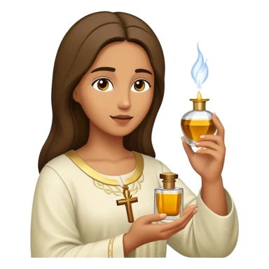 Biblical woman anoints Jesus with perfume sticker