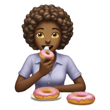 A women eating a donut  sticker