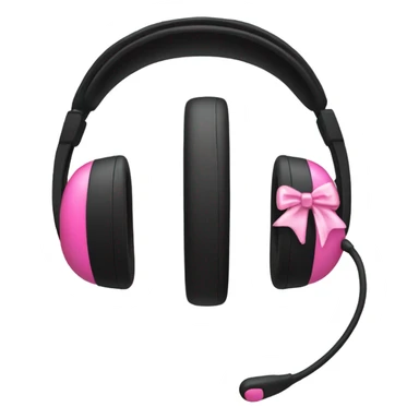 all black headset with pink bow sticker