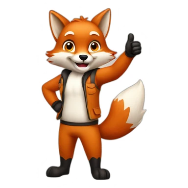 red fox thumbs up sticker