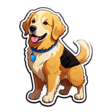 Female golden retriever that is a genius and a science nerd sticker