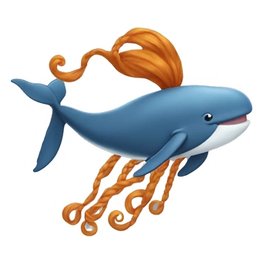 whale with long ginger hair on its head  sticker