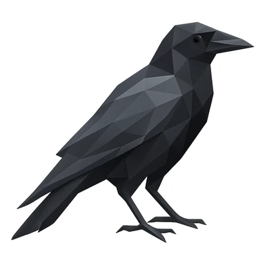 low-poly polygonal style crow sticker