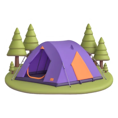 green and yellow camping tent sticker