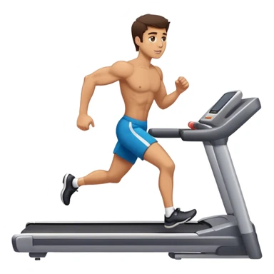 brunette buff guy running on treadmill sticker
