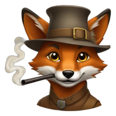 Kettari fox chiffa with hat, smoking pipe sticker