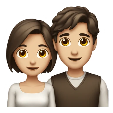 Lovely couple boy with dark hair and girl with brown hair sticker