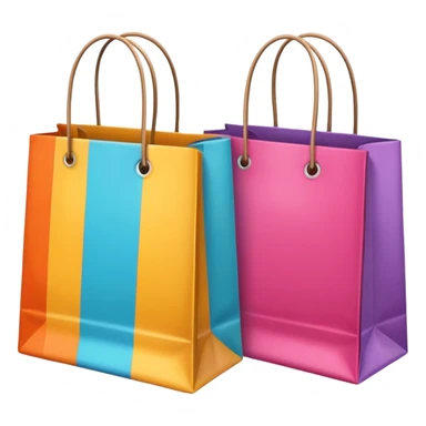 2 beautiful shopping bag with different pattern sticker