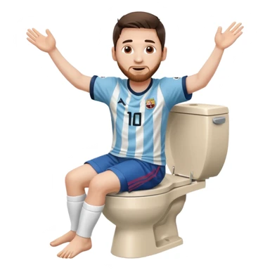 Messi dancing with skibidi toilet sticker
