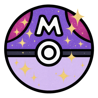 Add a sparkle effect to the Master Ball icon, preserving the original style and transparent background. sticker