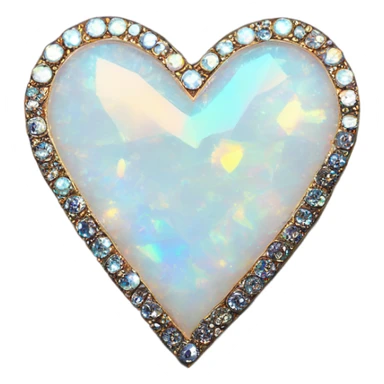 opal Crystal rhinestone pave heart sticker