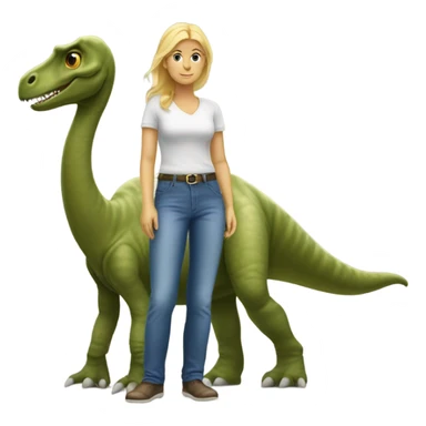 Blonde woman with Brachiosaurus sticker