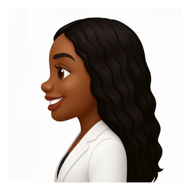 turn the second man in emoji style of the 1st image, match the facial features and match dressing style of the 2nd image, she is wearing white suit side pose sticker