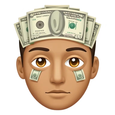 money with cucumbers on his eyes  sticker