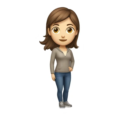 caucasian female brown hair playing video game sticker