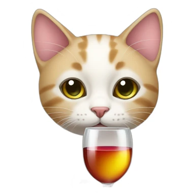 Cute cat with glass of wine sticker