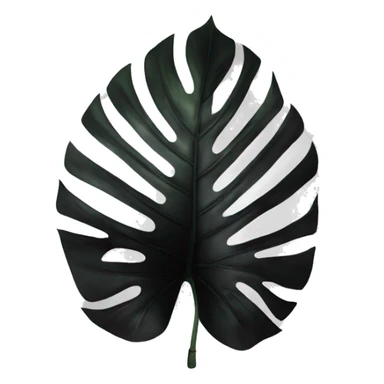 monstera deliciosa leaf with black negative space sticker
