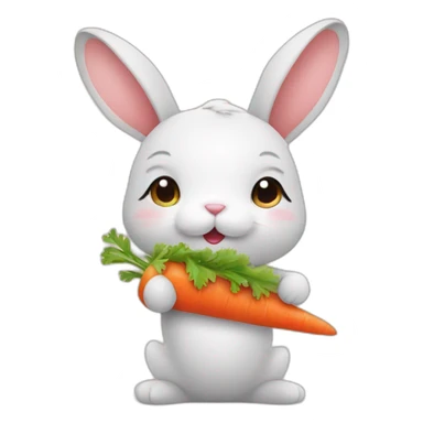 Cute bunny with carrot sticker