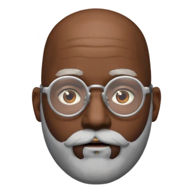 bald headed silver beard black man glasses sticker