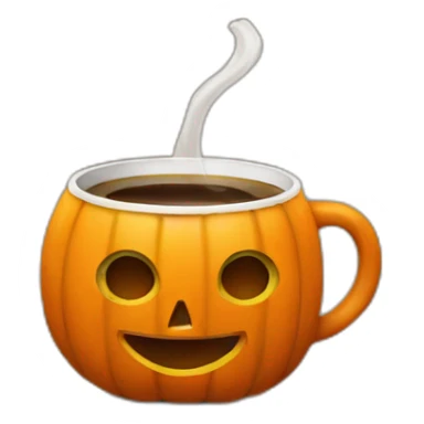 Pumpkin drinking coffee sticker