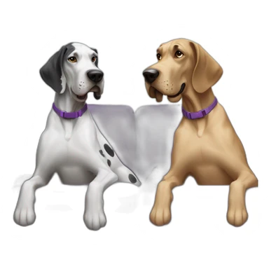 two great danes playing video games sticker