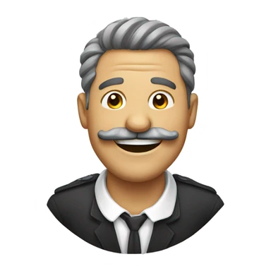 Man with funny mustache laughing. sticker