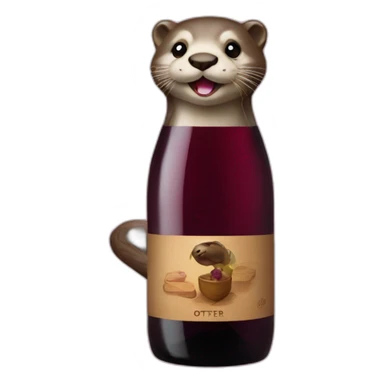 otter wine sticker