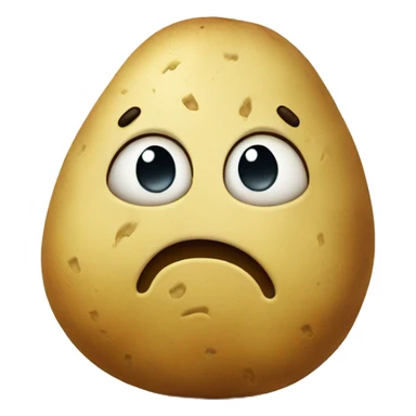 Sad potato with tears sticker